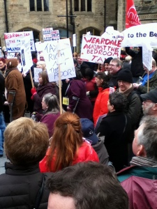 A protest against the bedroom tax in Durham
